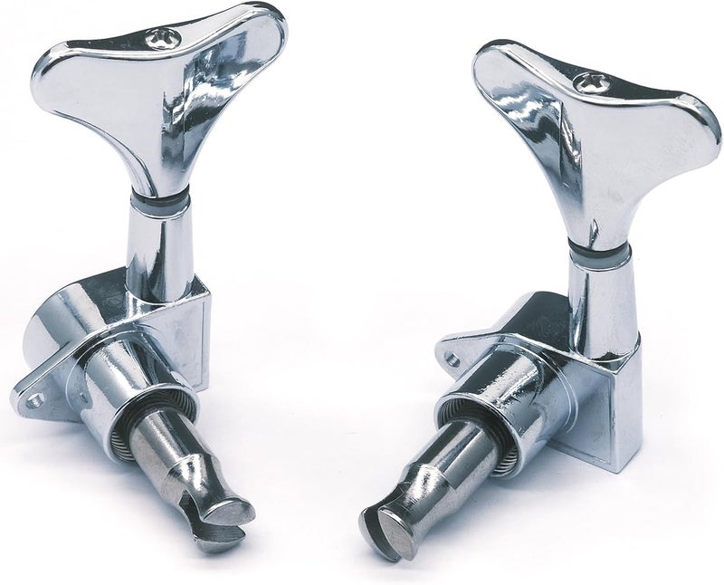 harpfeas 2R2L Electric Bass Guitar Sealed Tuning Pegs Tuners Machine Heads Tuning Keys/Buttons Guitar Parts Machine Head Tuners for Precision Bass and Jazz Bass (2R2L Chrome) - Image 2